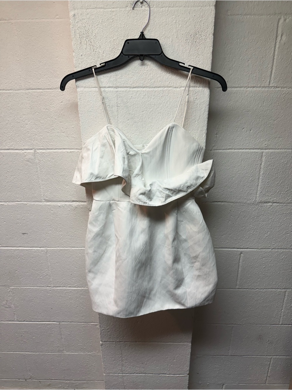Zara White Strapless Ruffle Peplum Dress - Picture 3 of 6